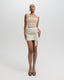 FOIL-TIE MINI SKIRT IVORY